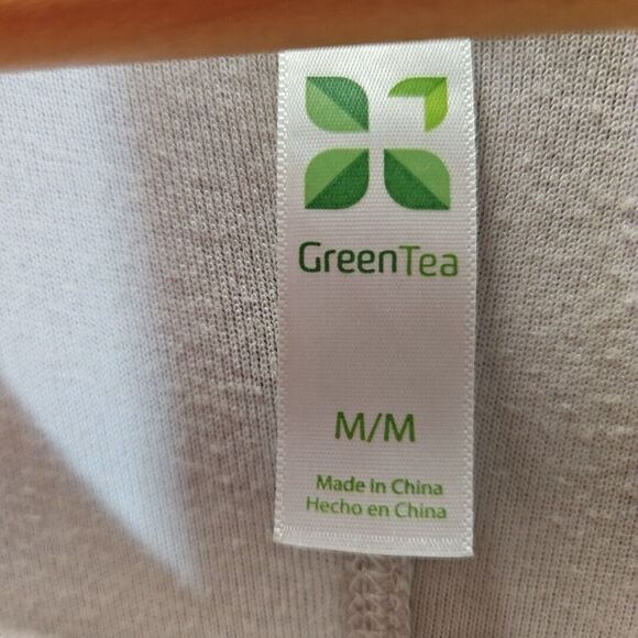 Green Tea Women's Top Med Beige Soft Velour short sleeve - Picture 2 of 11